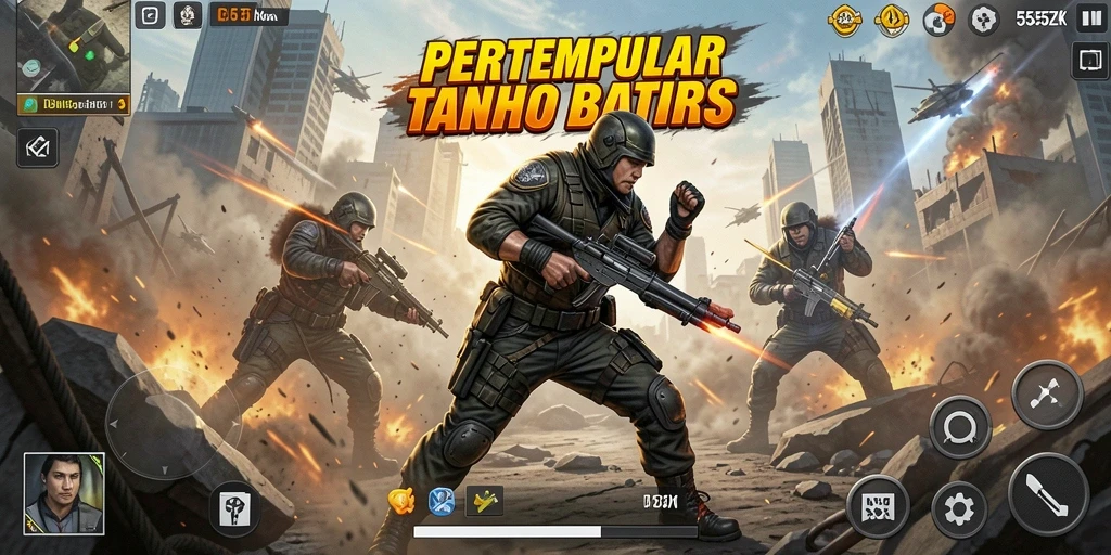 Gameplay seru dari 555ZK dengan aksi bertempur yang mendebarkan.