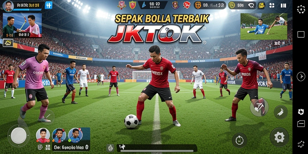 Screenshot permainan yang menampakkan aksi seru di lapangan.