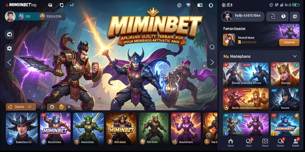 Screenshot MIMINBET menampilkan antarmuka aplikasi Utility yang intuitif.
