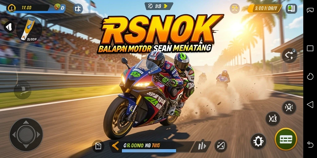 Gameplay balapan motor mendebarkan di RSNOK.